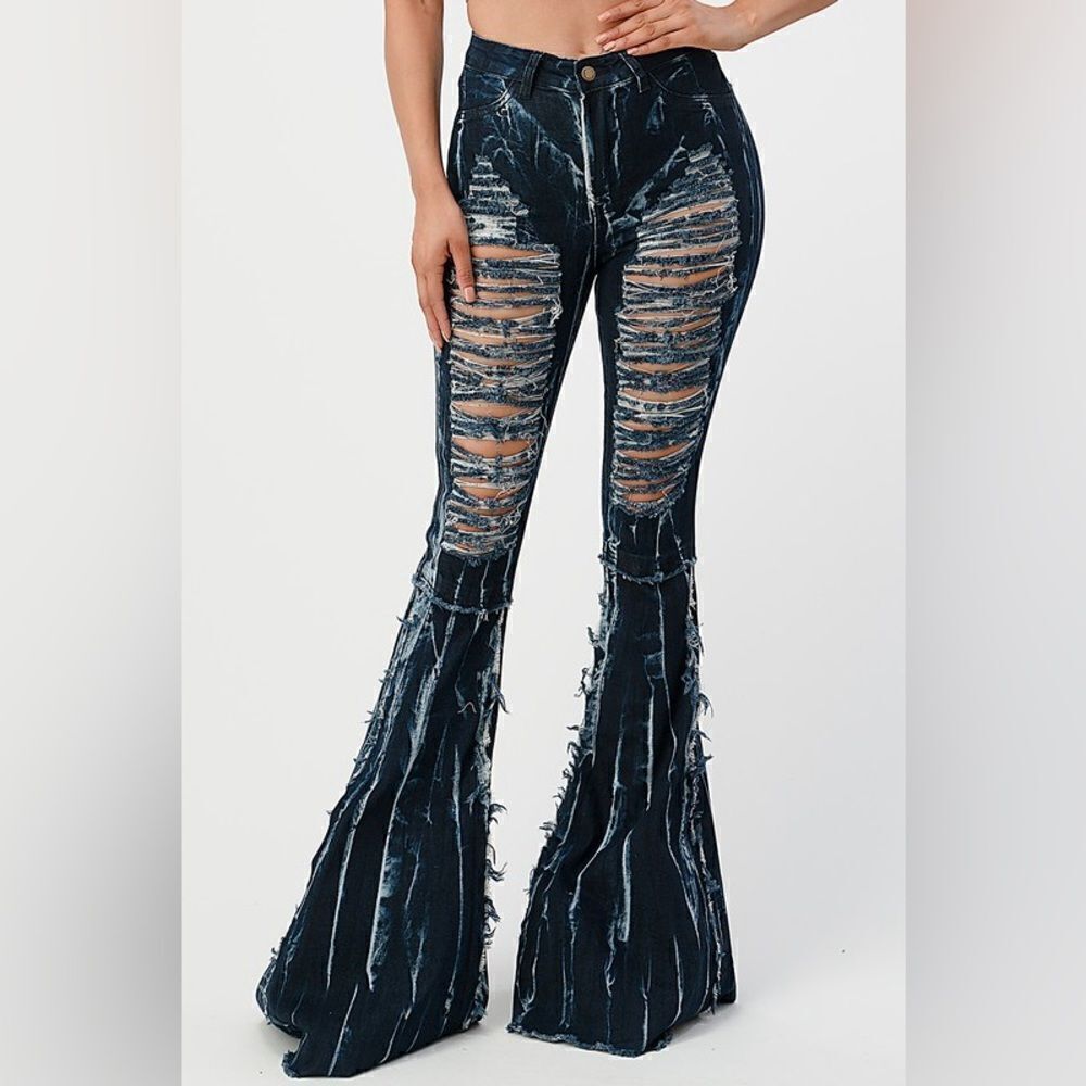 Purple Candy Lightning Concert Destroyed Jeans